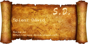 Spiesz Dávid névjegykártya